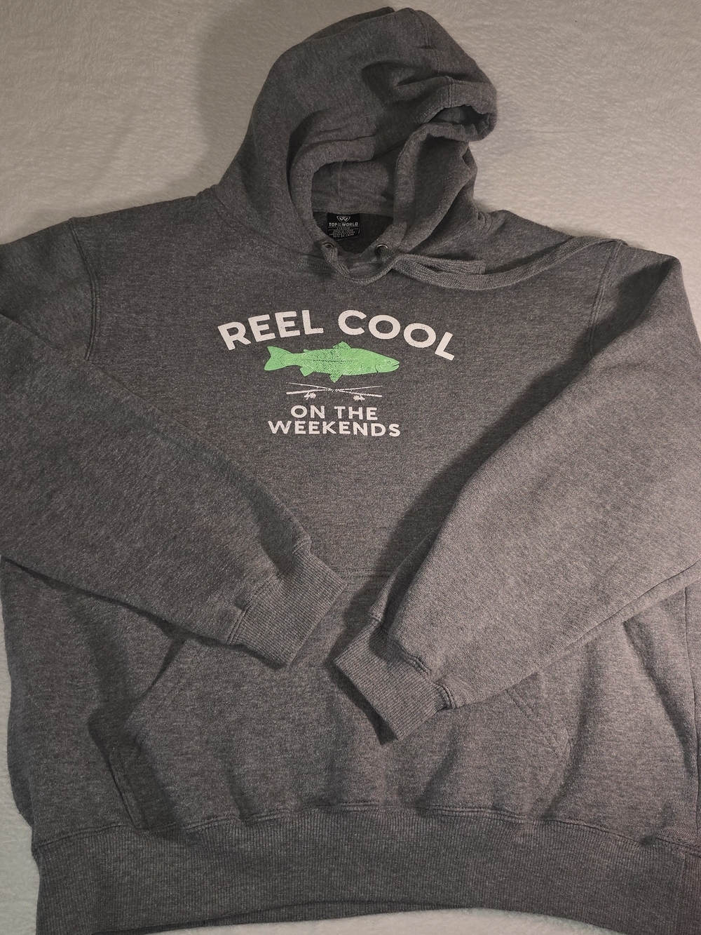 Top of the World "Reel Cool On The Weekends" Fishing Hoodie Size L